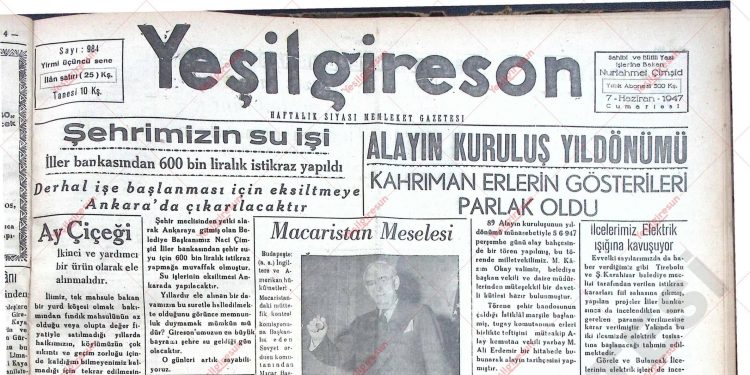 7 Haziran 1947 – Sayı 984
