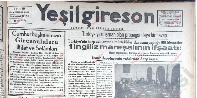 14 Haziran 1947 – Sayı 985