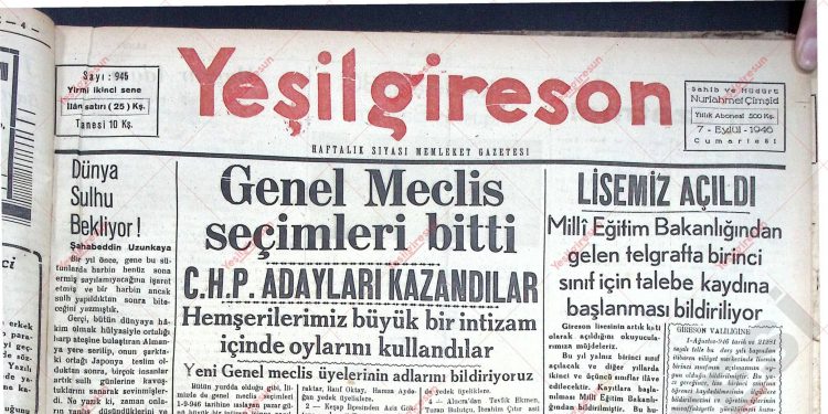 7 Eylül 1946 – Sayı 945