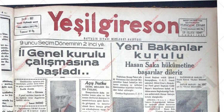13 Eylül 1947 – Sayı 998