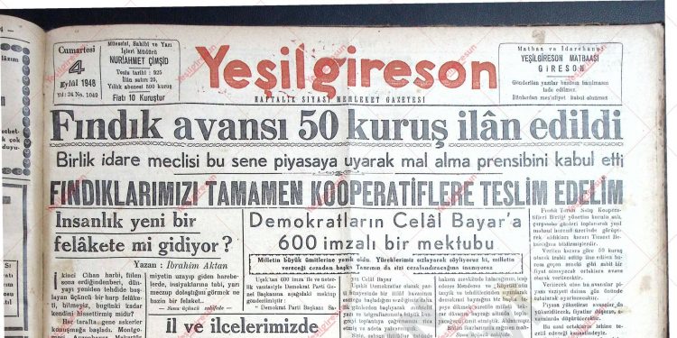 4 Eylül 1948 – Sayı 1049