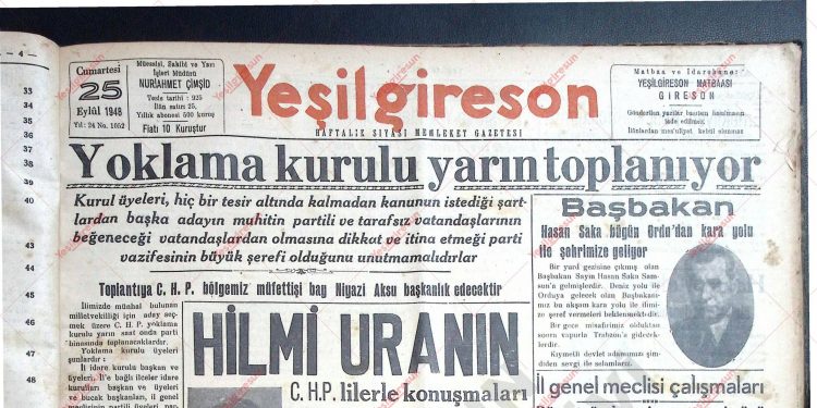 25 Eylül 1948 – Sayı 1052