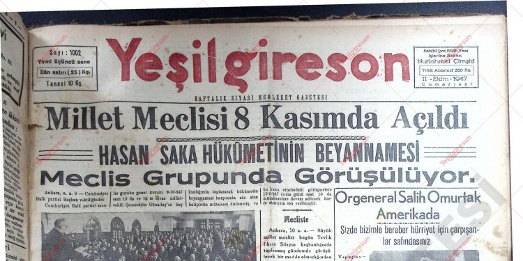 11 Ekim 1947 – Sayı 1002