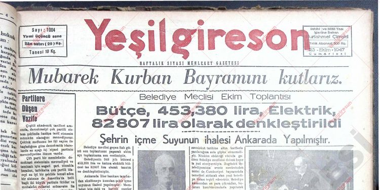 25 Ekim 1947 – Sayı 1004