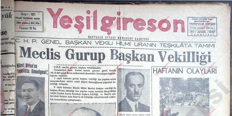 20 Aralık 1947 – Sayı 1011