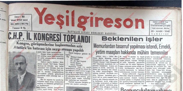 28 Aralık 1946 – Sayı 961