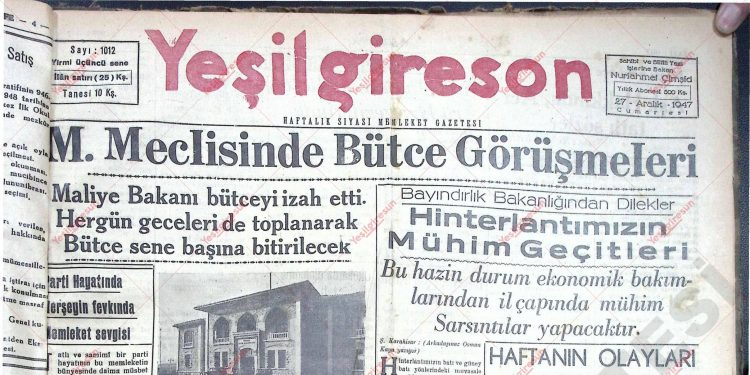 27 Aralık 1947 – Sayı 1012