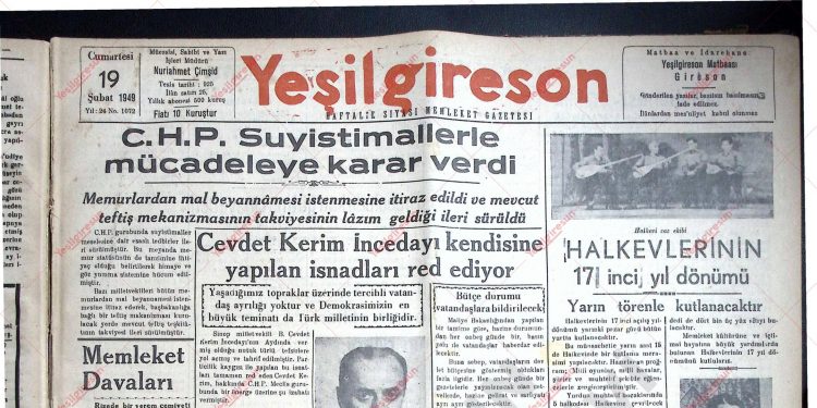 19 Şubat 1949 – Sayı 1072