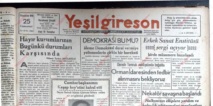 25 Haziran 1949 – Sayı 1092