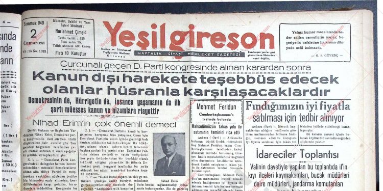 2 Temmuz 1949 – Sayı 1093
