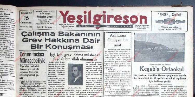 16 Temmuz 1949 – Sayı 1095