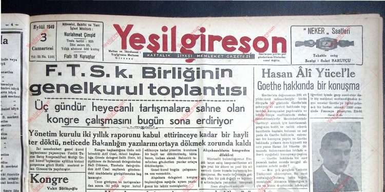 3 Eylül 1949 – Sayı 1101