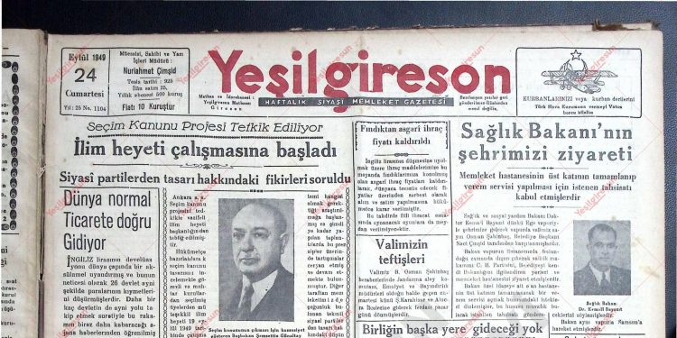 24 Eylül 1949 – Sayı 1104