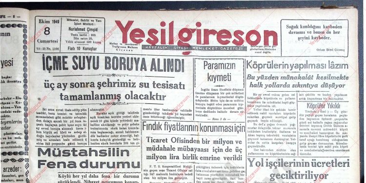 8 Ekim 1949 – Sayı 1106