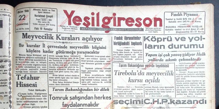 22 Ekim 1949 – Sayı 1108