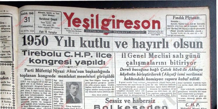 31 Aralık 1949 – Sayı 1118