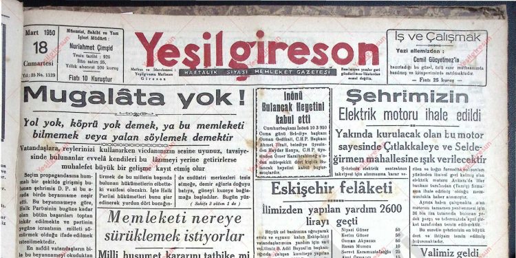 18 Mart 1950 – Sayı 1129