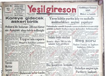 12 Ağustos 1950 – Sayı 1151