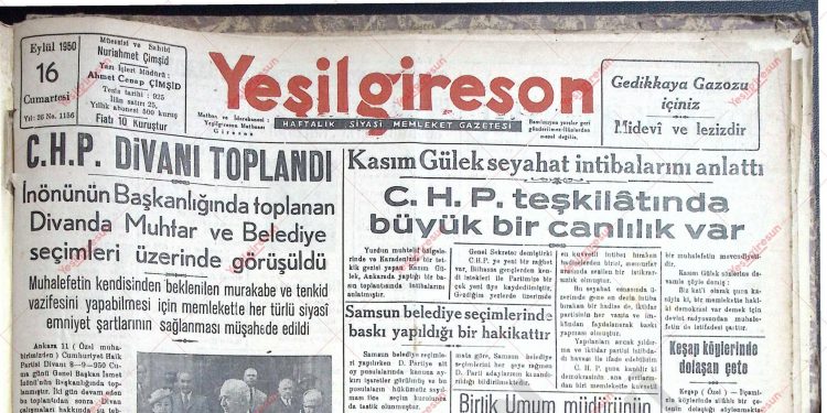 16 Eylül 1950 – Sayı 1156