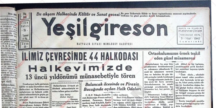 3 Mart 1945 – Sayı 868