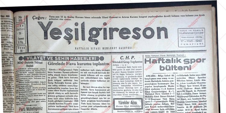 17 Mart 1945 – Sayı 870
