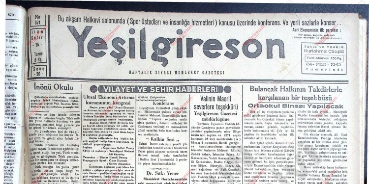 24 Mart 1945 – Sayı 871