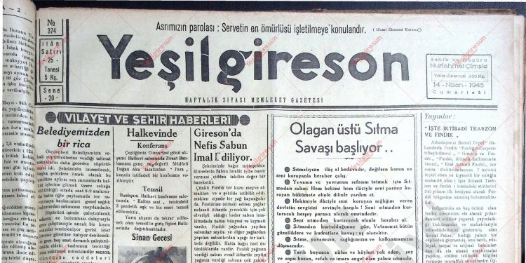 14 Nisan 1945 – Sayı 874