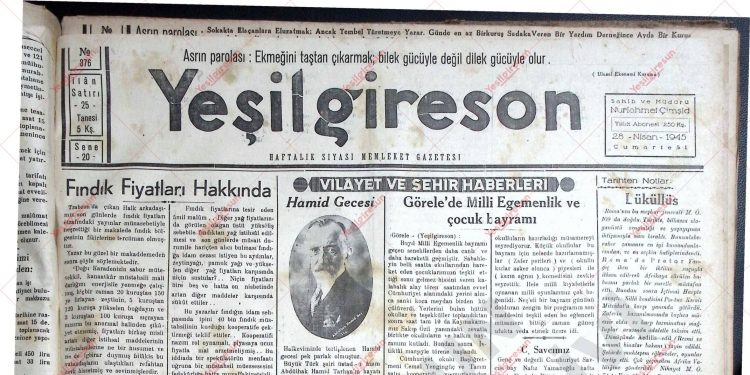 28 Nisan 1945 – Sayı 876