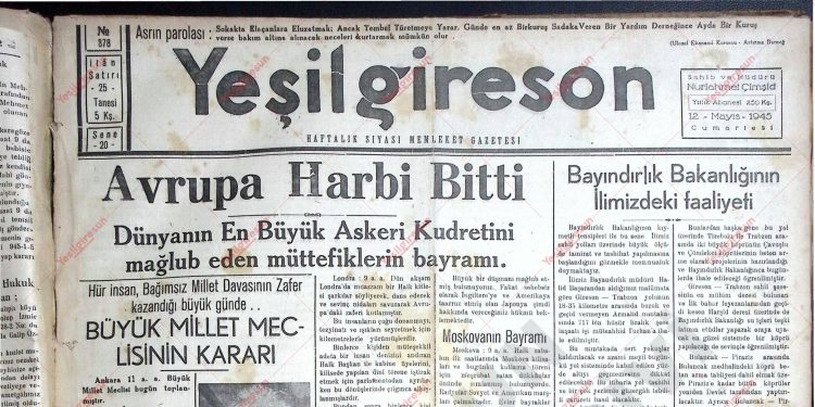 12 Mayıs 1945 – Sayı 878