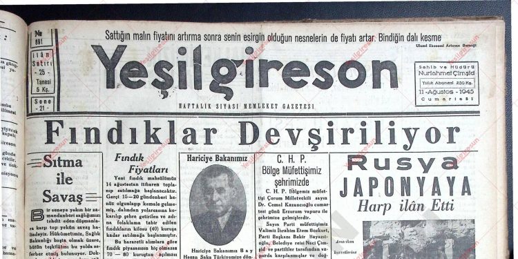 11 Ağustos 1945 – Sayı 891