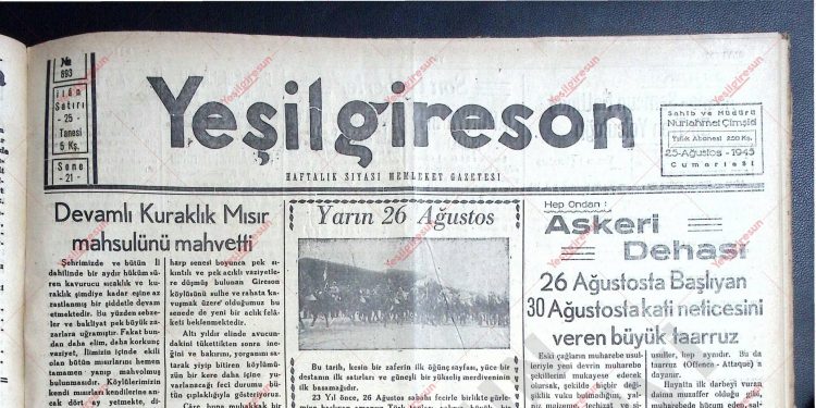 25 Ağustos 1945 – Sayı 893