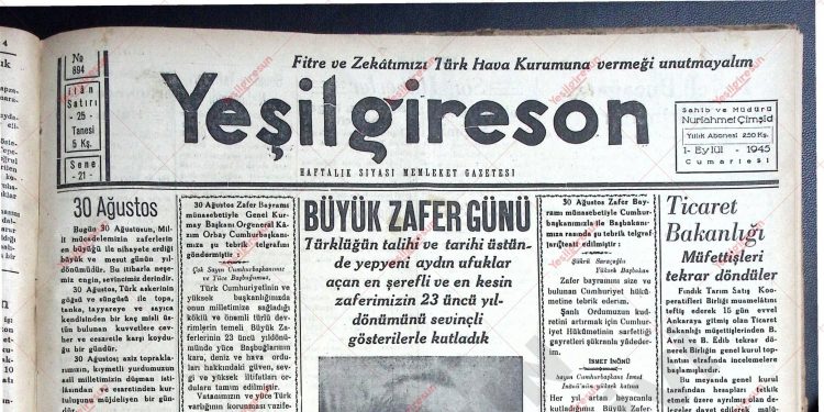 1 Eylül 1945 – Sayı 864