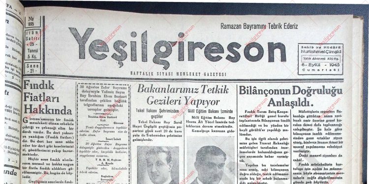 8 Eylül 1945 – Sayı 895