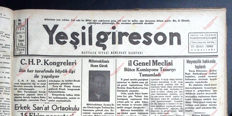 13 Ekim 1945 – Sayı 900